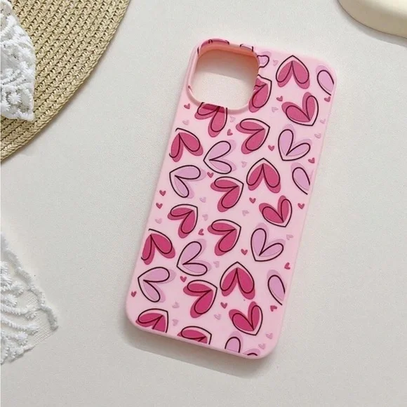 ⚠️Clearance iPhone 14/Pro/Pro Max Pink Hearts Phone Case - Picture 2 of 4